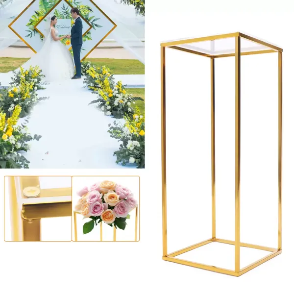Metall Blumenständer Hochzeit Gold Bühne Säule Ständer Goldvasen für Hochzeit Herzstück