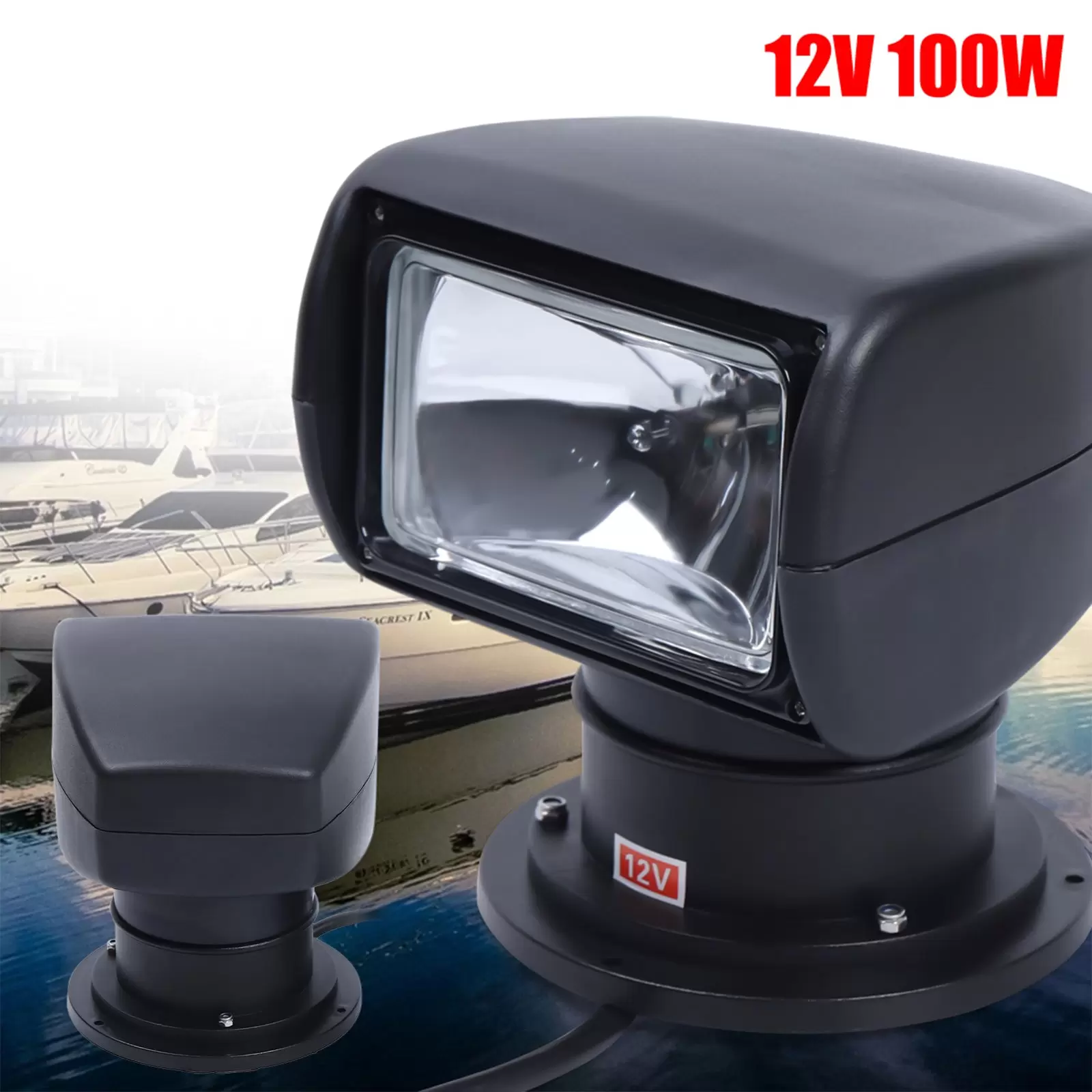 Suchscheinwerfer Rotierende Fernbedienung Arbeiten 360º 100W 12V (schwarz)