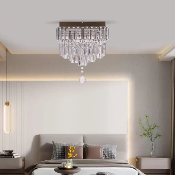 LED Modern Deckenleuchte K9 Kristall Leuchte Hängeleuchte Deckenlampe Dimmbar