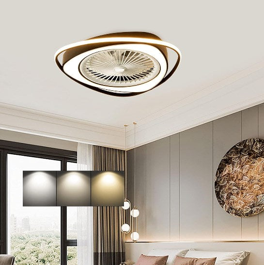 Moderner LED-Deckenventilator mit Lichtdimmung, unsichtbare Ventilator-Deckenleuchte mit Fernbedienung