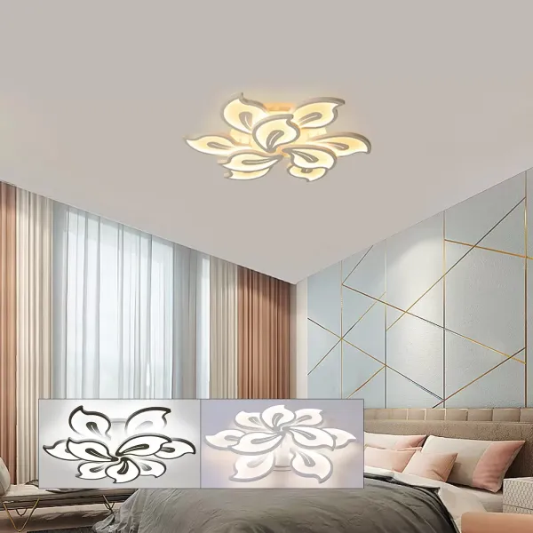 LED Deckenleuchte mit Fernbedienung 220V Moderne Acryl Pendelleuchte Lichtfarbe Helligkeit