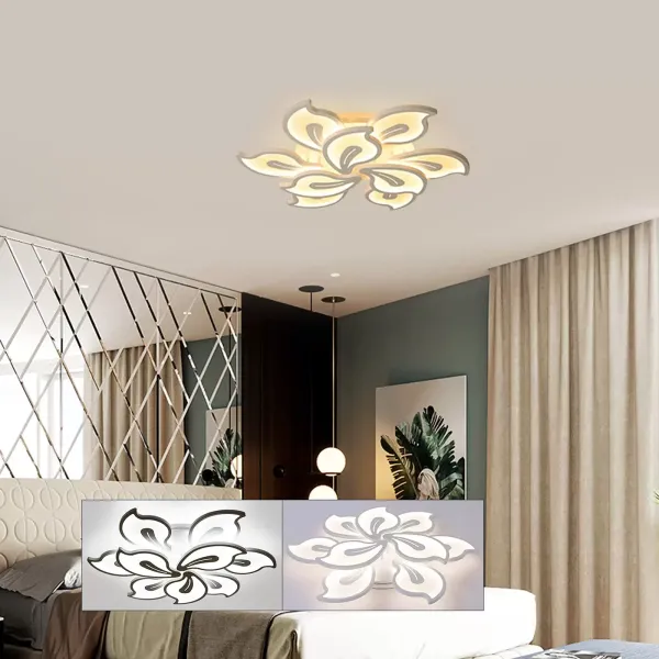 LED Deckenleuchte mit Fernbedienung 220V Moderne Acryl Pendelleuchte Lichtfarbe Helligkeit