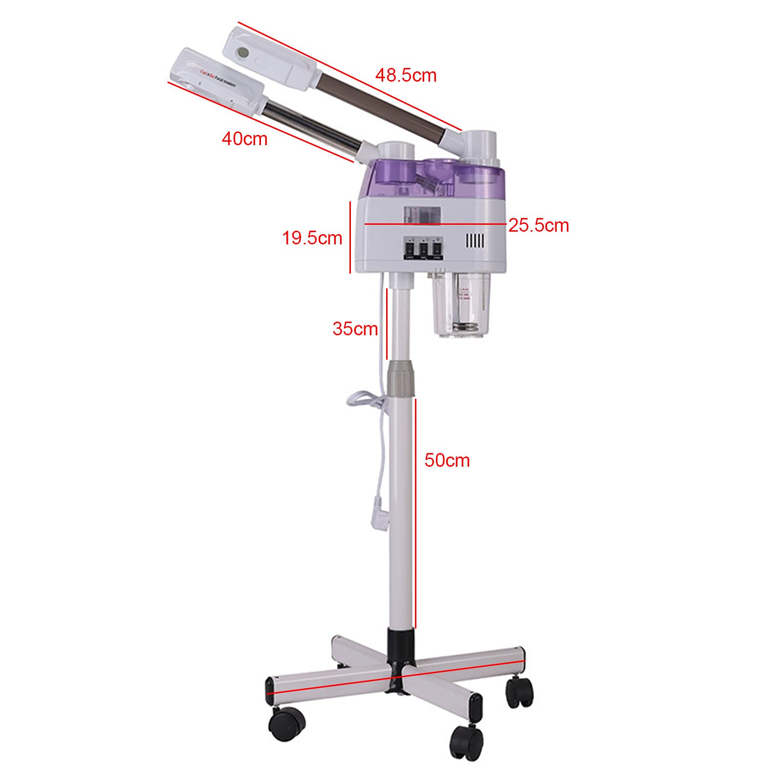 Bedampfer Gesichtsdampfer Gesichtssauna Porenreiniger Ozon Facial Steamer Verdampfe Doppelrohr Dampfgerät Schönheit Maschine