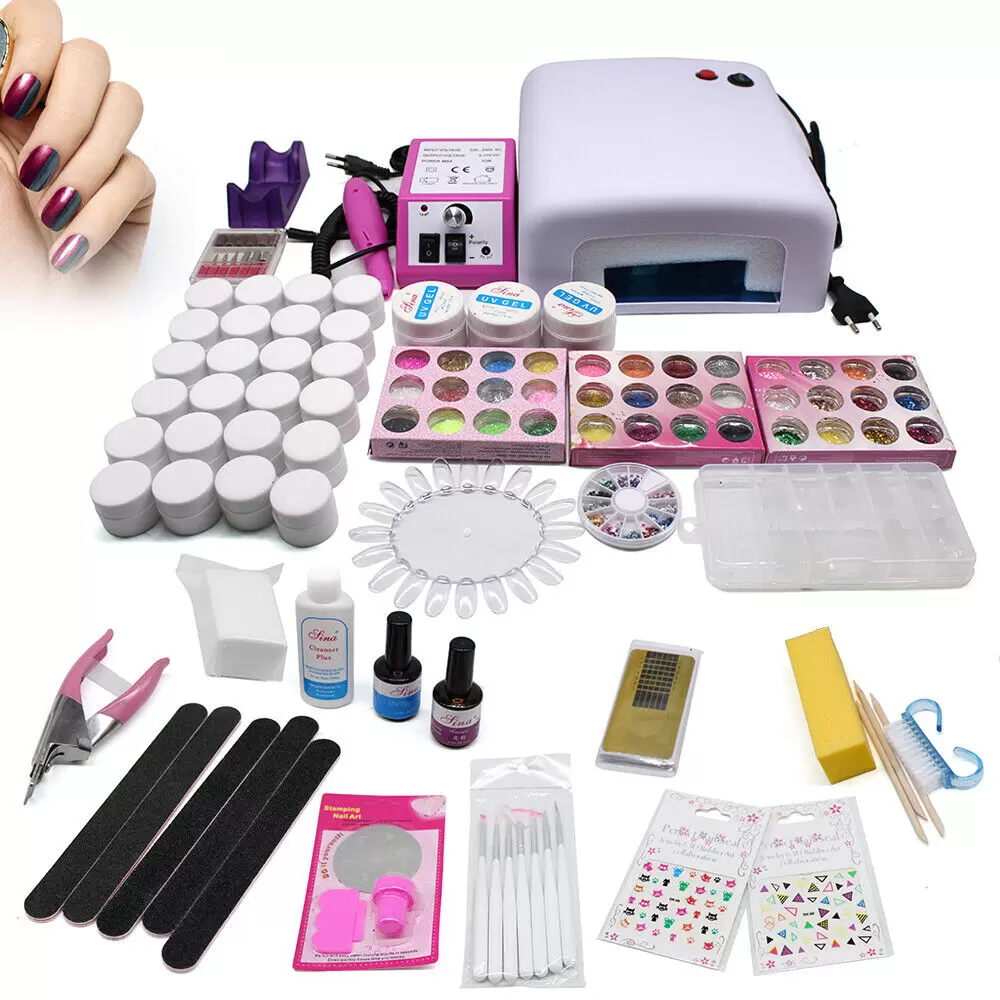 Profi Starterset Nagelset UV Gel Nagel Set 36W UV Lampe Nagelstudio Nageldesign