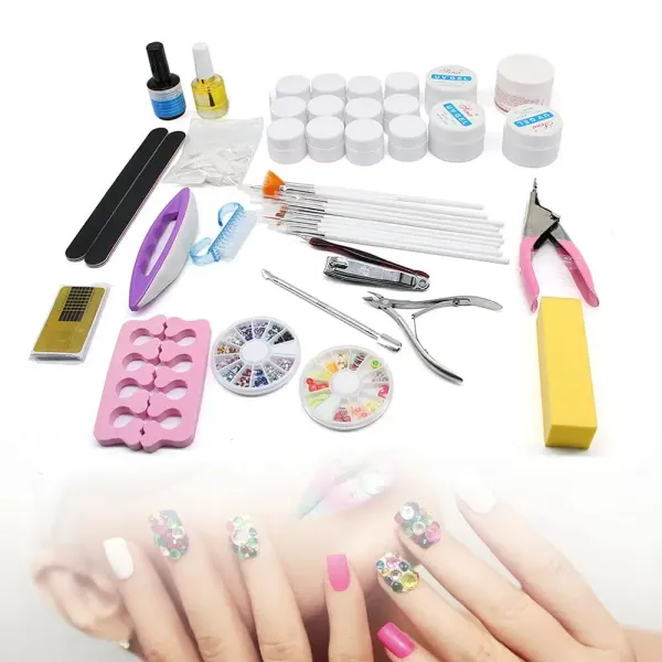 20 X Nagelstudio Starterset Gelset Nagelset Gelnägel Nagelfräser Nagelstudioset