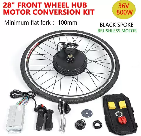 28" 36V 800W EBike-Umbausatz Vorderrad EBike Conversion Elektrofahrrad Kit Hub Motor Controller Set für Vorderrad Neu