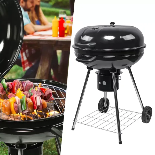 Kugelgrill Ø 58 cm BBQ Grill Holzkohle mit Thermometer Holzkohlegrill Rundgrill Kugelgrill Ø 58 cm BBQ Grill Holzkohle mit Thermometer Holzkohlegrill Rundgrill