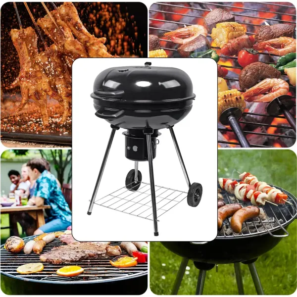 Kugelgrill Ø 58 cm BBQ Grill Holzkohle mit Thermometer Holzkohlegrill Rundgrill Kugelgrill Ø 58 cm BBQ Grill Holzkohle mit Thermometer Holzkohlegrill Rundgrill