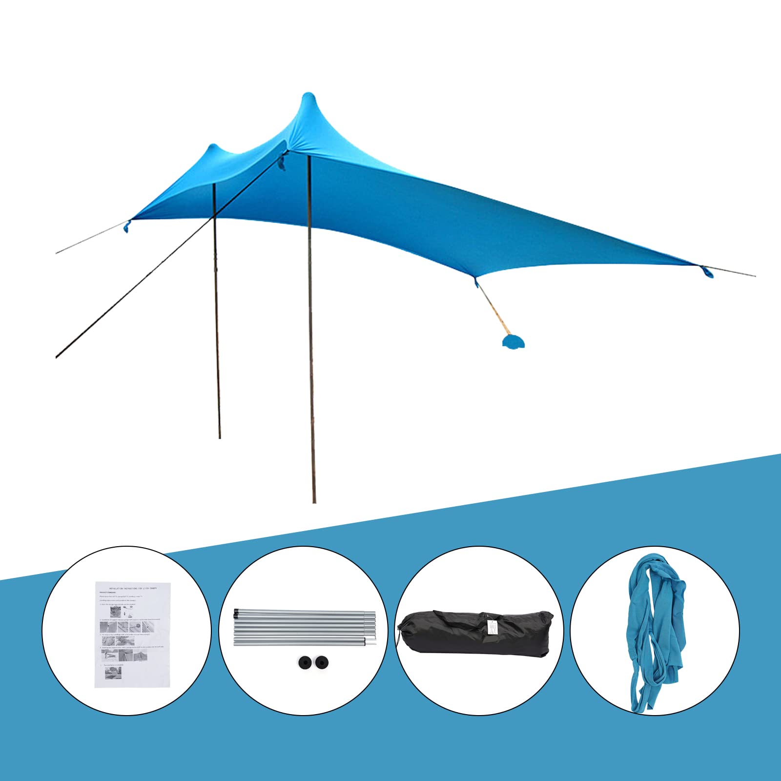 CNCEST Sonnenschutz-Markise Standmarkise Sonnenunterstand Zelt Camping Strandzelt mit Sandsäcken CNCEST Sonnenschutz-Markise Standmarkise Sonnenunterstand Zelt Camping Strandzelt mit Sandsäcken