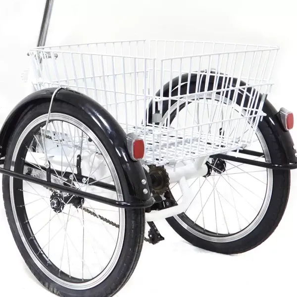 20 Zoll 3 Rad Single Speed Dreirad mit Einkaufskorb für Erwachsene und Senioren - Weiß 20 Zoll 3 Rad Single Speed Dreirad mit Einkaufskorb für Erwachsene und Senioren - Weiß
