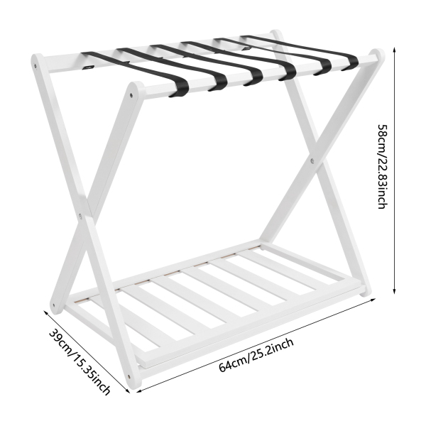 Gepäckablage, Gepäckablage, 2er-Pack Gepäckablage für Gästezimmer, faltbar, weiß Gepäckablage, Gepäckablage, 2er-Pack Gepäckablage für Gästezimmer, faltbar, weiß