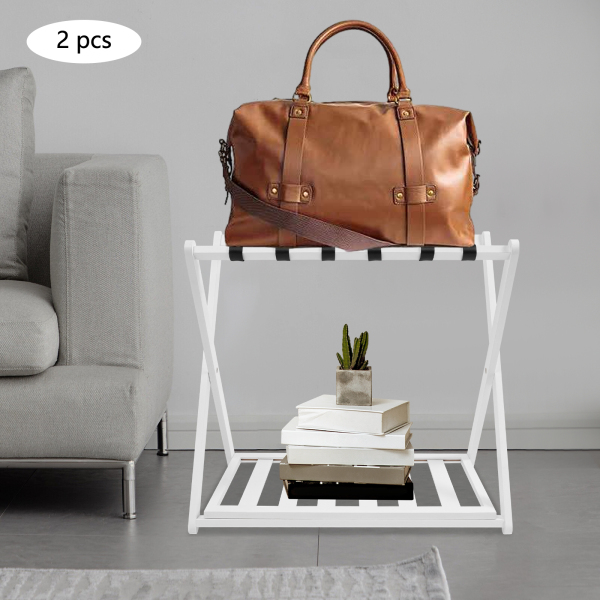 Gepäckablage, Gepäckablage, 2er-Pack Gepäckablage für Gästezimmer, faltbar, weiß Gepäckablage, Gepäckablage, 2er-Pack Gepäckablage für Gästezimmer, faltbar, weiß