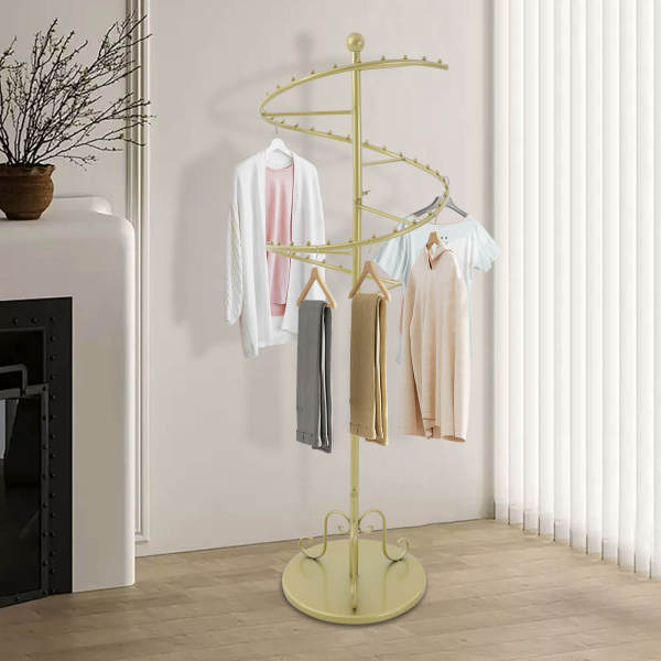 Spiralförmiger, drehbarer Kleiderständer, robuster, freistehender Kleiderbügel Spiralförmiger, drehbarer Kleiderständer, robuster, freistehender Kleiderbügel