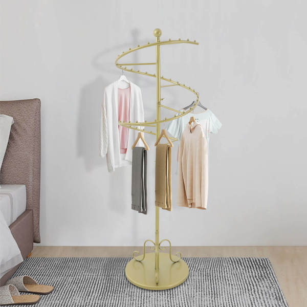 Spiralförmiger, drehbarer Kleiderständer, robuster, freistehender Kleiderbügel Spiralförmiger, drehbarer Kleiderständer, robuster, freistehender Kleiderbügel