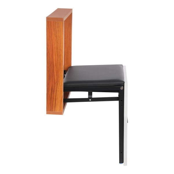 Faltbarer Wandhocker, Schuhwechselhocker, ultradünner Klappstuhl - Schwarz, Weiß und Holz