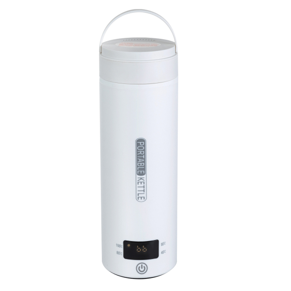 Tragbarer Reise-Wasserkocher, Mini-Tasse, Wasserkocher mit 4 Temperaturstufen, 8*23cm, Weiß