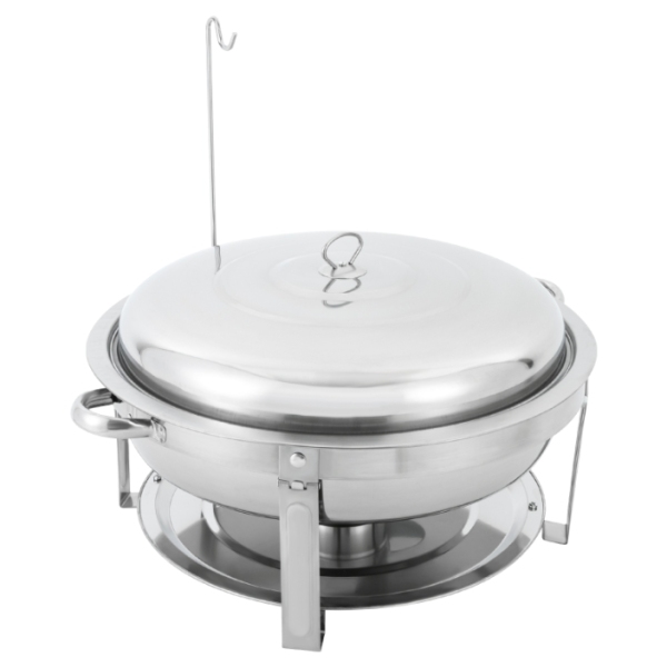 Runder Deckenkocher aus Edelstahl, 9 l, für Buffets, Partys und Catering, Silber, 59 x 30 cm