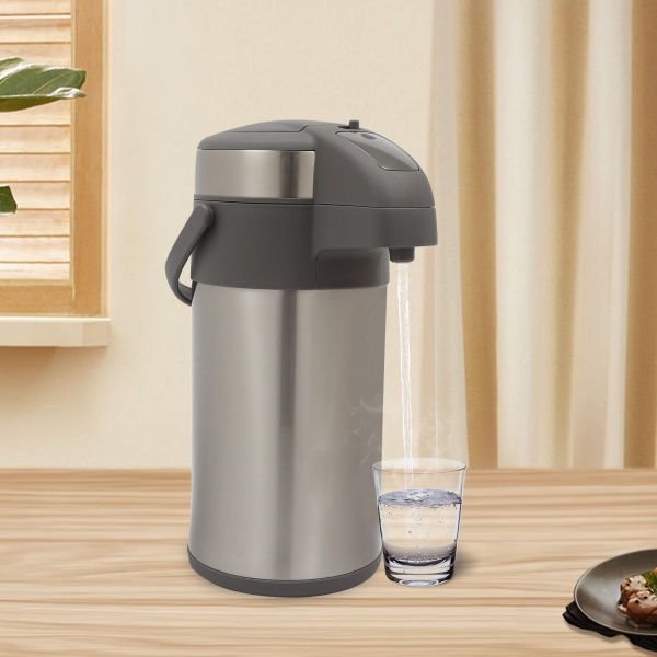 Kaffeeflasche - 4L isoliert Pump Action Airpot - Edelstahl Vakuum Thermal Getränkespender BPA frei