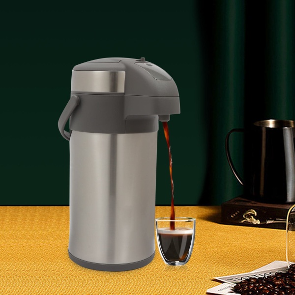 Kaffeeflasche - 4L isoliert Pump Action Airpot - Edelstahl Vakuum Thermal Getränkespender BPA frei