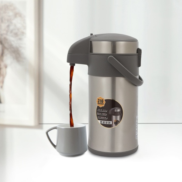 Kaffeeflasche - 4L isoliert Pump Action Airpot - Edelstahl Vakuum Thermal Getränkespender BPA frei
