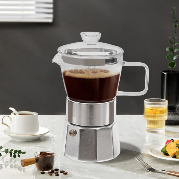 Kaffeemaschine, Küchenkaffeemaschine, Sorgfältig entworfen, Hitzebeständigkeit: 200℃, Kapazität: 120ml, 8*17.5cm