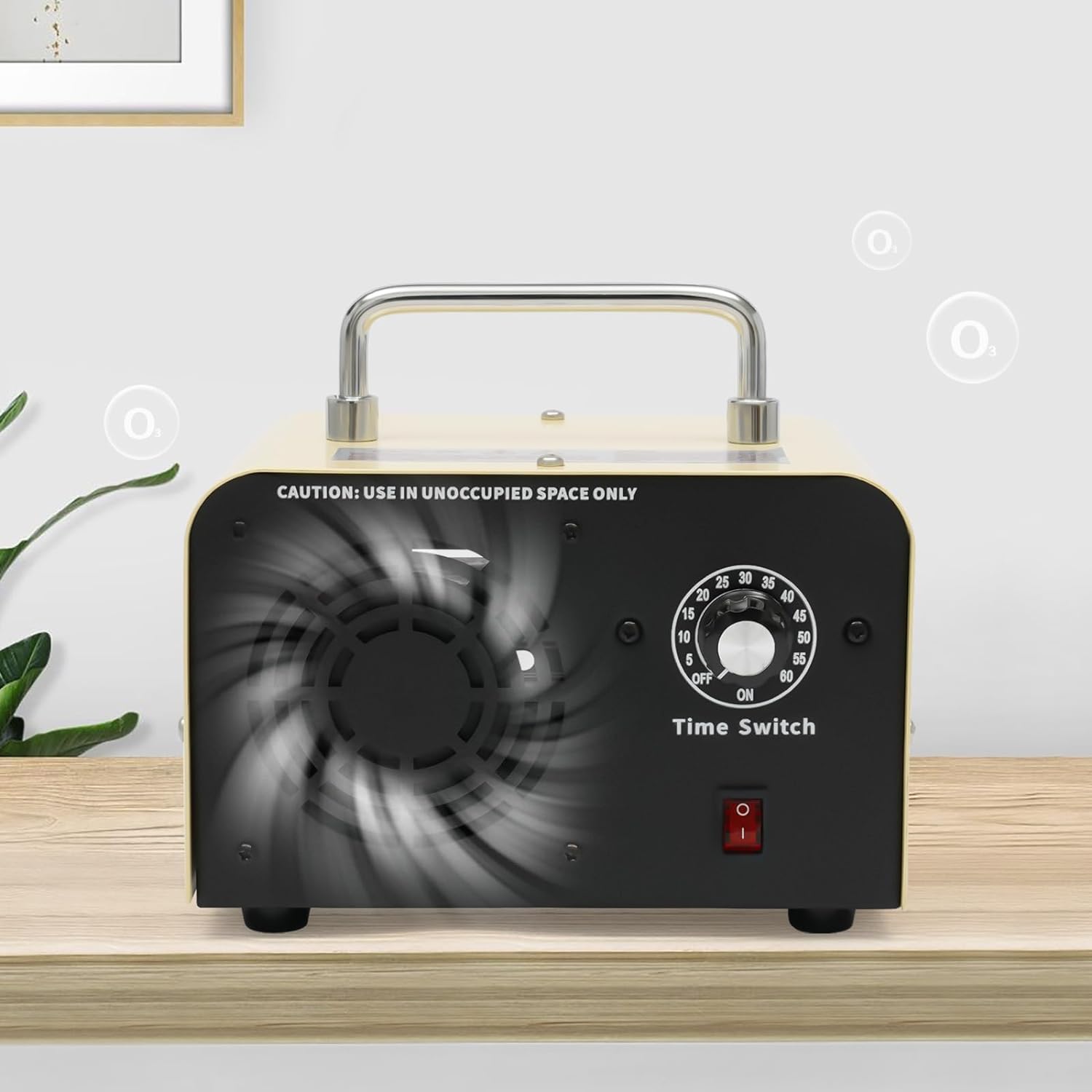 Industrieller Ozongenerator mit 60 min Timer, 10.000 mg/h, tragbarer Ozon Gerät Luftreiniger