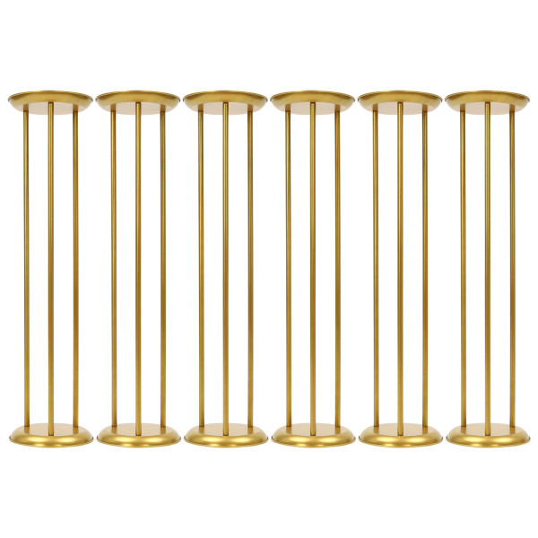 6 Stück goldener Blumenständer, Road Lead-Mittelstückvase, dekorativer Blumenständer 7,87 x 31,5 Zoll für Hochzeiten, Geburtstagsfeiern, Gold