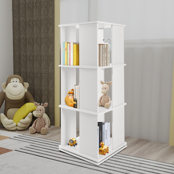 Drehbares Bücherregal, 360° drehbares Bücherregal, Display Bücherregal Weiß Drehbares Bücherregal, 360° drehbares Bücherregal, Display Bücherregal Weiß