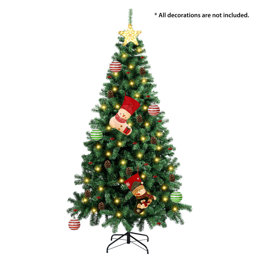 7FT Weihnachtsbaum Knstlicher Fake Fluffy Xmas Trees Holiday Decoration  mit Metall faltbar Stand