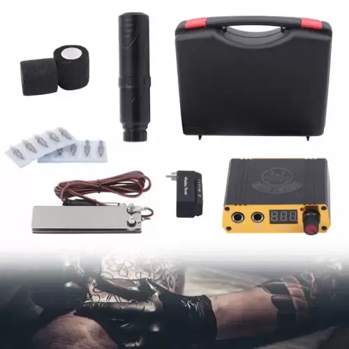 CNCEST Tragbares Tattoo-Stift-Set mit Tattoo-Nadeln und Tattoo-Stift mit Digitalanzeige