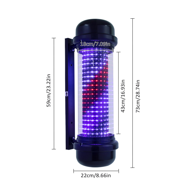 LED-Friseursalonlampe, 28,74 Zoll hohe, drehbare Friseursalon-Mastleuchte