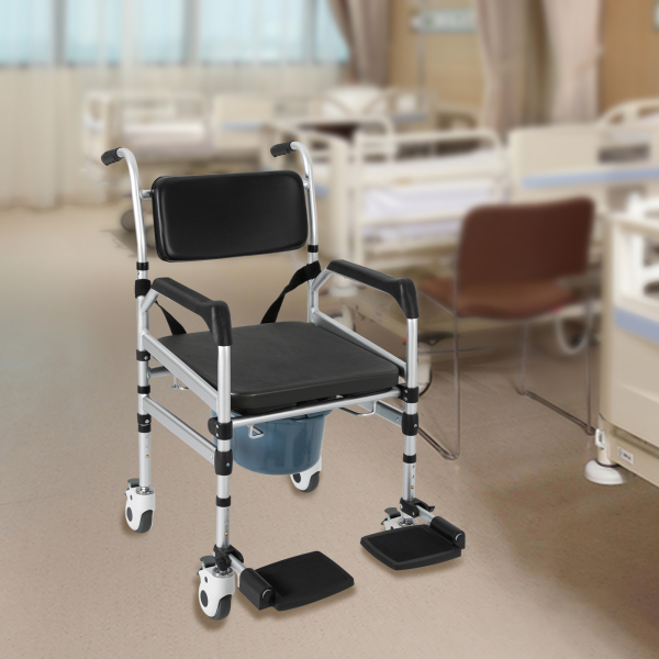 Duschstuhl mit Rollen, Klappbarer Duschstuhl, Höhenverstellbarer Duschstuhl Bidetstuhl für Senioren Duschstuhl mit Rollen, Klappbarer Duschstuhl, Höhenverstellbarer Duschstuhl Bidetstuhl für Senioren