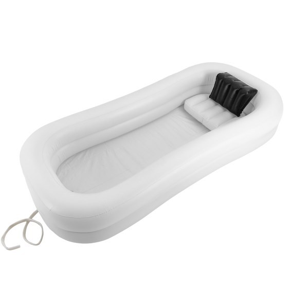 Tragbare aufblasbare Badewanne für Erwachsene, PVC-Badewanne, für Erwachsene, weiß