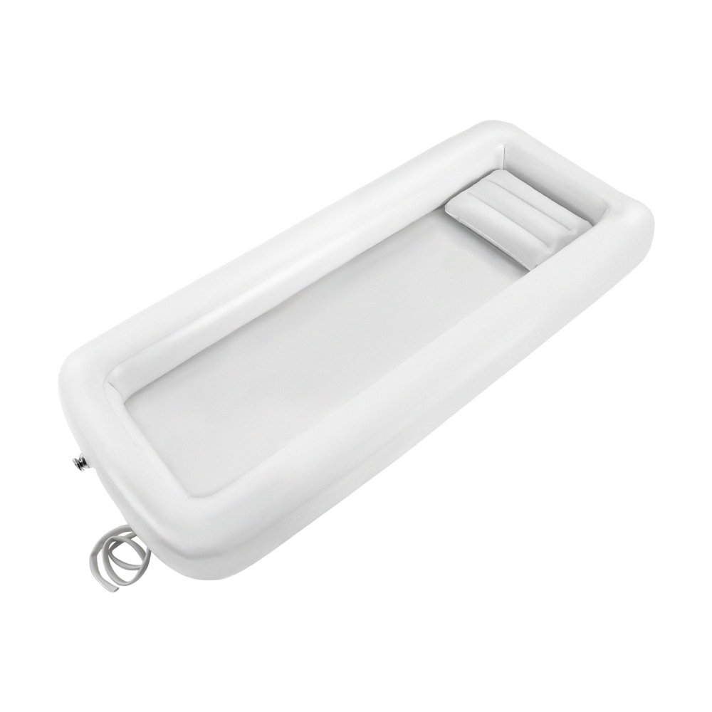 Medizinisches aufblasbares Duschset, aufblasbare PVC-Badewanne für Erwachsene, tragbares Duschsystem im Bett mit Luftpumpe