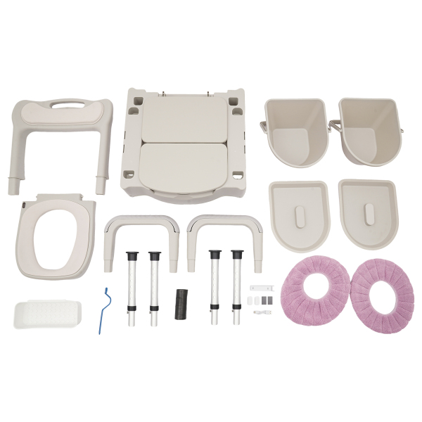 Nachttisch-Toilettenstuhl, tragbarer Toilettenstuhl, höhenverstellbare Toilettentoilette für den Heimgebrauch Nachttisch-Toilettenstuhl, tragbarer Toilettenstuhl, höhenverstellbare Toilettentoilette für den Heimgebrauch