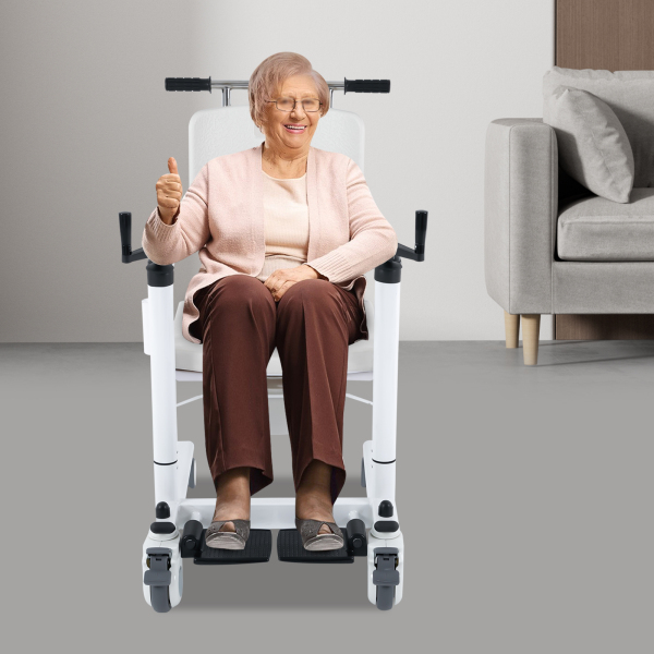 Rollstuhl mit Lift zum Patiententransfer, Patiententransferstuhl für zu Hause (manuelles Modell) Rollstuhl mit Lift zum Patiententransfer, Patiententransferstuhl für zu Hause (manuelles Modell)