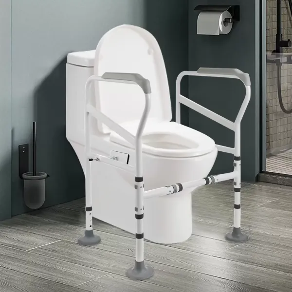 CNCEST Toilettenstützrahmen WC-Stützrahmen Verstellbare Höhe Toilette Aufstehhilfe Mit Große Rutschfeste Matten CNCEST Toilettenstützrahmen WC-Stützrahmen Verstellbare Höhe Toilette Aufstehhilfe Mit Große Rutschfeste Matten