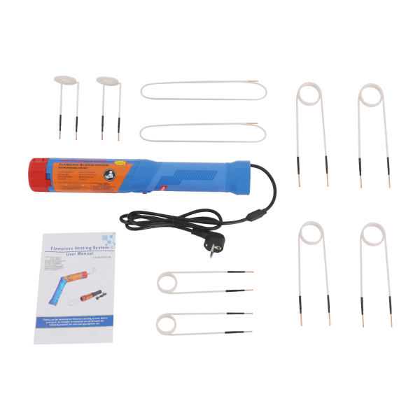 Rotierender magnetischer Induktionsheizer + 10 Spulen für Autos, kleine mechanische Teile – Blau