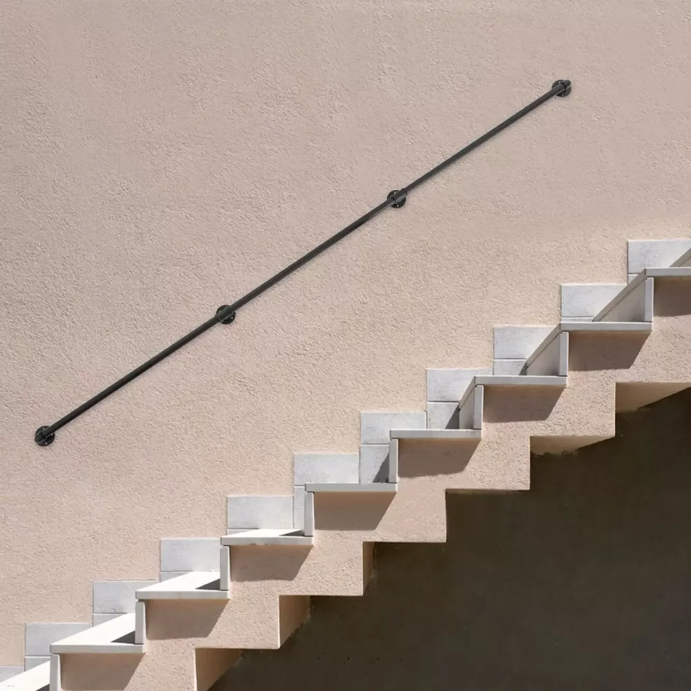 2,74 m Treppenhandlauf, Metall-Treppenhandlauf, Industrieller Handlauf für Treppen, Dachböden und Fußgeländer