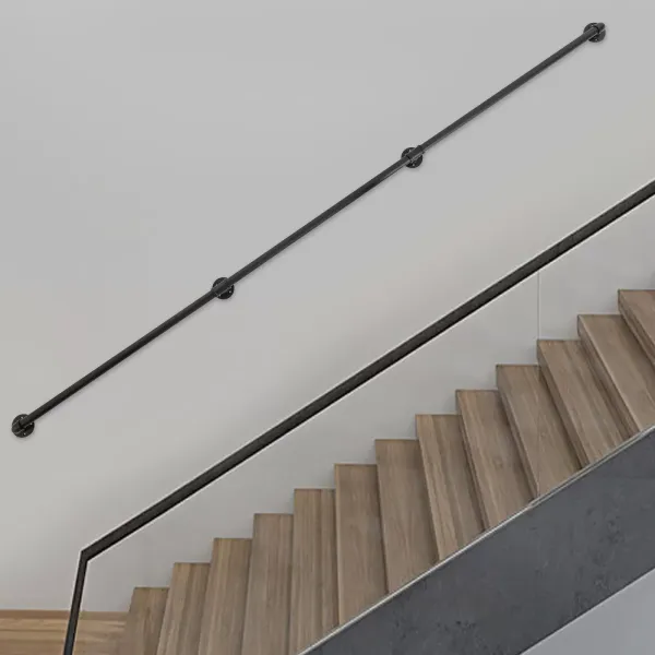 2,74 m Treppenhandlauf, Metall-Treppenhandlauf, Industrieller Handlauf für Treppen, Dachböden und Fußgeländer