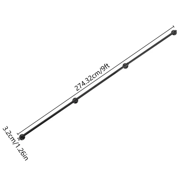 2,74 m Treppenhandlauf, Metall-Treppenhandlauf, Industrieller Handlauf für Treppen, Dachböden und Fußgeländer