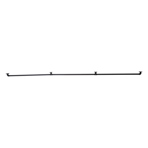 Rohrgeländer, hochbelastbares Metall mit Tragfähigkeit, stabile Konstruktion, 12 ft., 3 Abschnitte, Schwarz Rohrgeländer, hochbelastbares Metall mit Tragfähigkeit, stabile Konstruktion, 12 ft., 3 Abschnitte, Schwarz