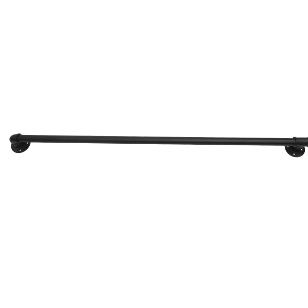 Rohrgeländer, hochbelastbares Metall mit Tragfähigkeit, stabile Konstruktion, 12 ft., 3 Abschnitte, Schwarz