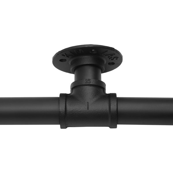 Rohrgeländer, hochbelastbares Metall mit Tragfähigkeit, stabile Konstruktion, 12 ft., 3 Abschnitte, Schwarz Rohrgeländer, hochbelastbares Metall mit Tragfähigkeit, stabile Konstruktion, 12 ft., 3 Abschnitte, Schwarz