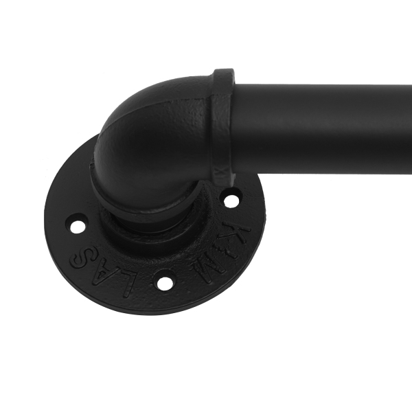 Rohrgeländer, hochbelastbares Metall mit Tragfähigkeit, stabile Konstruktion, 12 ft., 3 Abschnitte, Schwarz