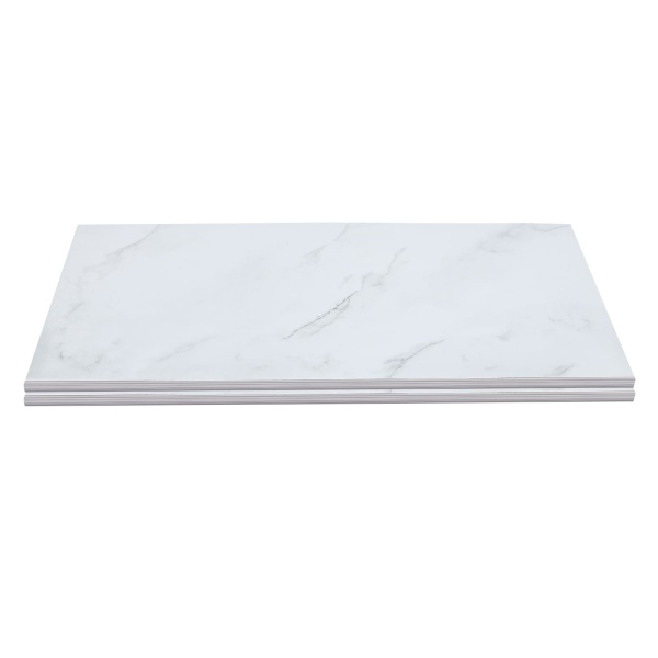 24er-Pack selbstklebende PVC-Bodenfliesen zum Abziehen und Aufkleben – 60 x 30 cm – für Wohnzimmer, Schlafzimmer, Esszimmer, Küche – Weiß
