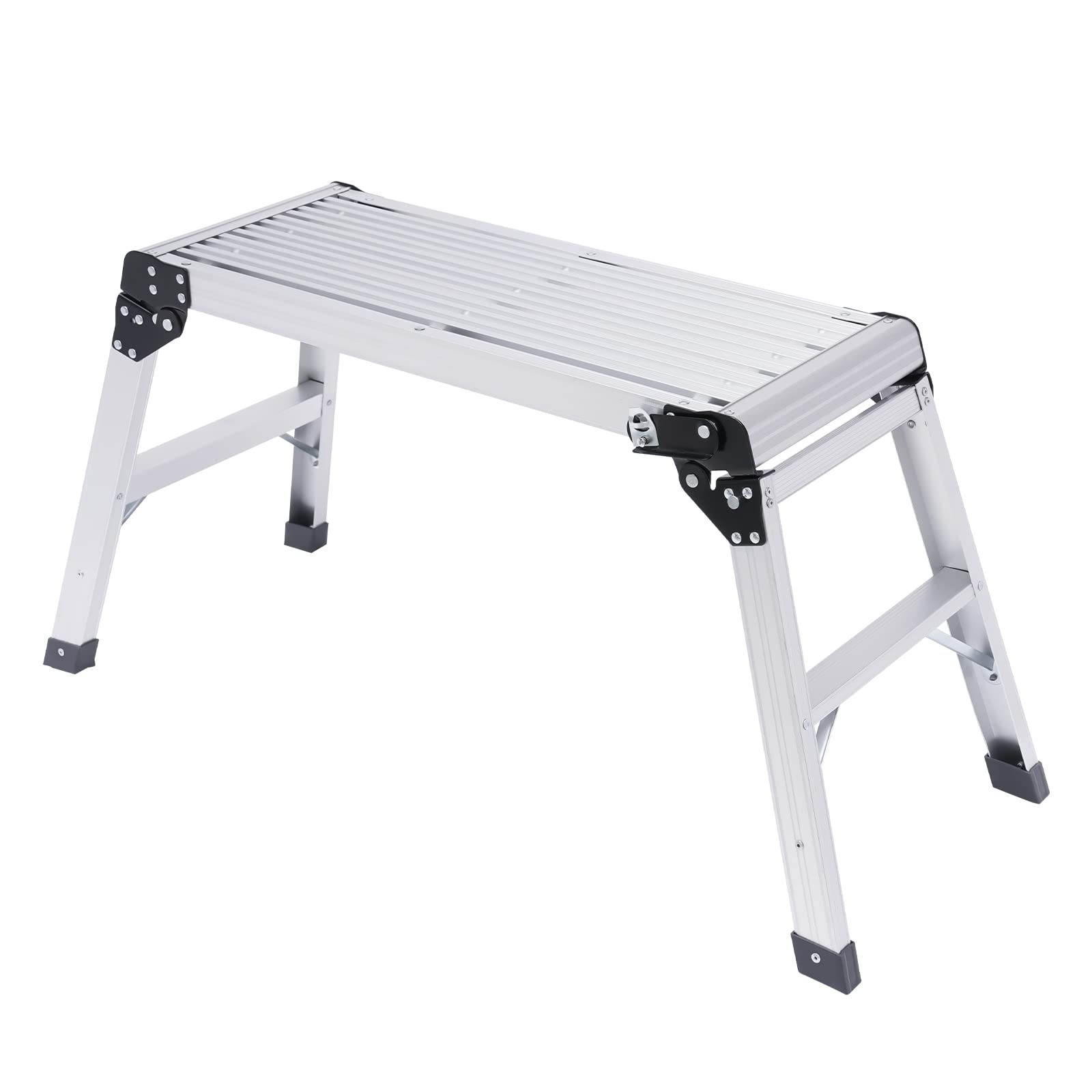 108x41x50cm Aluminium Klapptritt Trittleiter 1 Stufe Anti-Rutsch Arbeitsplattform Work Platform 150 kg Capacity