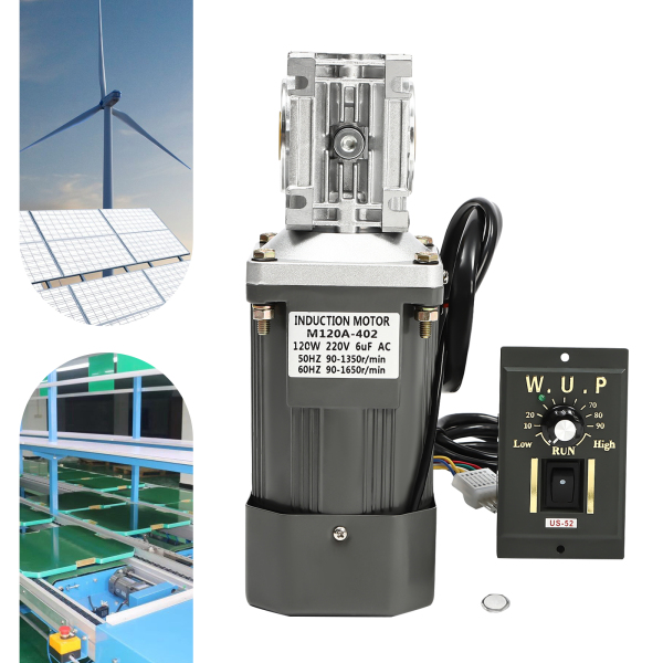 Schneckengetriebemotor, 120 W, Wechselstrom, 220 V, industrieller Drehzahlregler Schneckengetriebemotor, 120 W, Wechselstrom, 220 V, industrieller Drehzahlregler