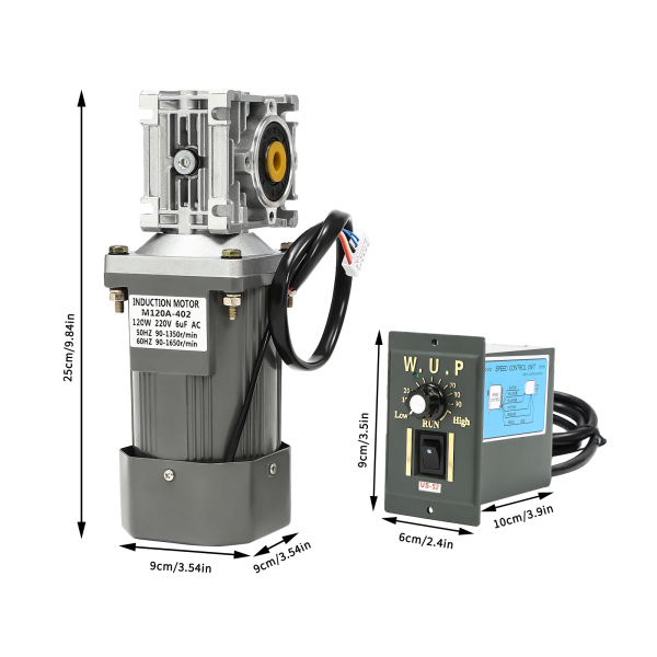 Schneckengetriebemotor, 120 W, Wechselstrom, 220 V, industrieller Drehzahlregler Schneckengetriebemotor, 120 W, Wechselstrom, 220 V, industrieller Drehzahlregler
