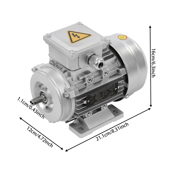 MS6334-0,37KW B3 230/400-V-Hochgeschwindigkeitsmotor, dreiphasiger Asynchronmotor für Maschinen und Geräte, S1-Motor